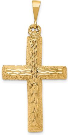 Diamond2Deal 10k Yellow Gold Diamond-cut Cross Pendant
