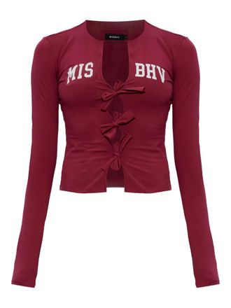 Misbhv bow-detail blouse - women - Elastane/Cotton - L - Red