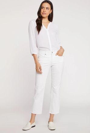 NYDJ Marilyn Jeans Womens 16X27 Optic White Denim Straight Leg Cropped KFC893