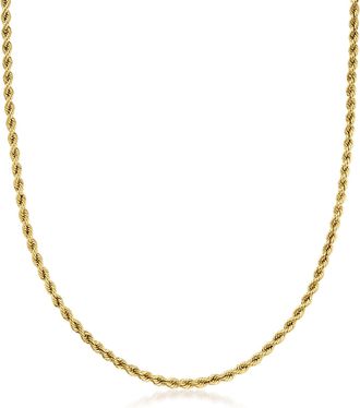 Ross-Simons Italian 2.6mm 10kt Yellow Gold Rope-Chain Necklace