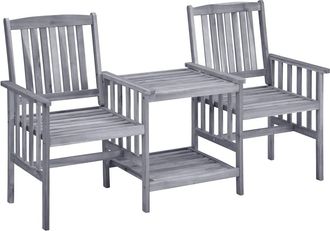 vidaXL Sillas De Jard&iacute;n Con Mesita Madera Maciza Acacia 159x61x92 Cm Vidaxl