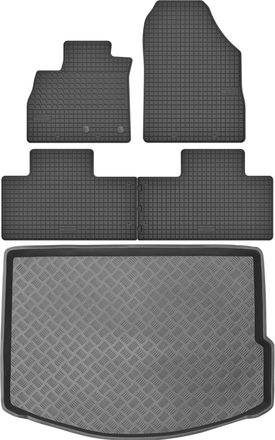 OEM Renault Scenic Iv Minivan De 2015 Set - Alfombrillas De Goma Para Coche + Alfombrilla Para Maletero