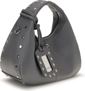 Ganni Studded Hobo Bag - Gray