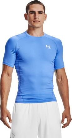Under Armour Mens HeatGear Compression Short-Sleeve T-Shirt, Carolina Blue (475)/White, X-Large Tall