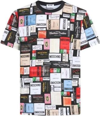 Moschino Printed Cotton Jersey T-shirt - male - Moschino - T-Shirts - Multicolor - 2XL - Tops