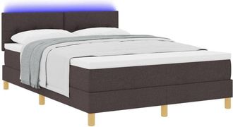 vidaXL Vidaxl - Box Spring Bed with Mattress Dark brown 140 x 190 cm Fabric