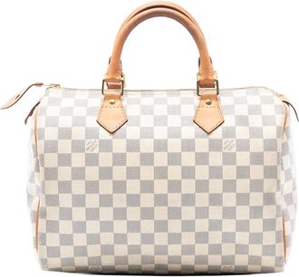 Louis Vuitton 2012 Damier Azur Speedy 30 Boston tas - Wit
