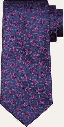 Charvet Mens Waves Silk Tie
