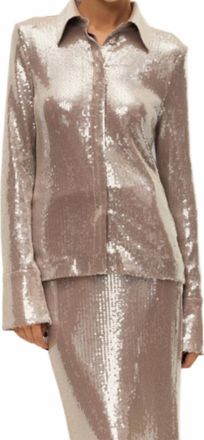 Elodie Belinda Sequin Shirt In Mauve