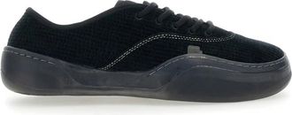 ERL Zwarte lage sneaker met zijlogo - Heren - Sneakers - Zwart - 40 EU - Katoen - Schoenen