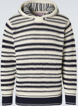 Orlebar Brown Kirk striped crochet cotton hoodie