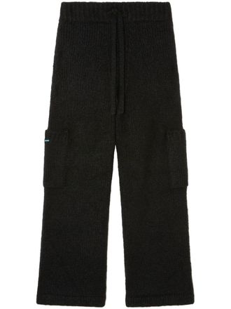 Alanui finest rib-knitted trousers - Black