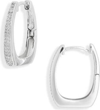 Nordstrom Rack Demi Fine Cubic Zirconia Hoop Earrings in Clear- Silver at Nordstrom Rack