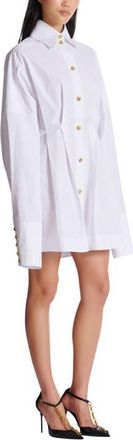 Balmain Poplin shirt dress in White at Nordstrom, Size 42 Eu