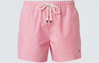 Ermenegildo Zegna Striped seersucker swim trunks