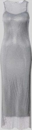 Marella Midikleid mit Allover-Strasssteinbesatz Modell Limone in Silber, Gr&ouml;&szlig;e XL