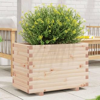 vidaXL Jardinera Madera Maciza De Pino 70x40x49,5 Cm Vidaxl