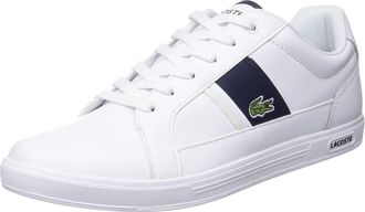 Lacoste Europa 0722 1 SMA Mens Low-Top Trainers, white navy blue, 9.5 UK