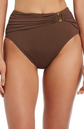 Bleu Rod Beattie High Waist Draped Swim Bottoms in Rockpool at Nordstrom, Size 12