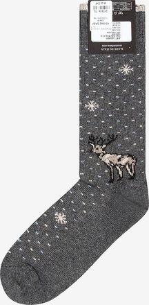 Sozzi Milano Hohe Socken aus Kaschmir mit Rentier-Motiv