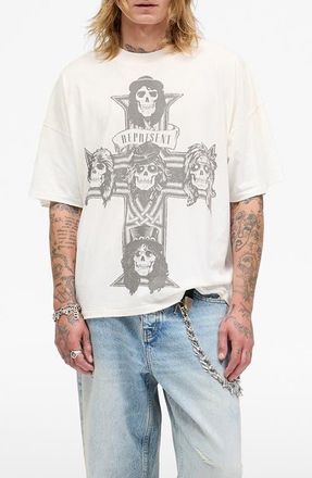 Represent G n R Cotton T-Shirt in Washed Ecru at Nordstrom, Size Xx-Large
