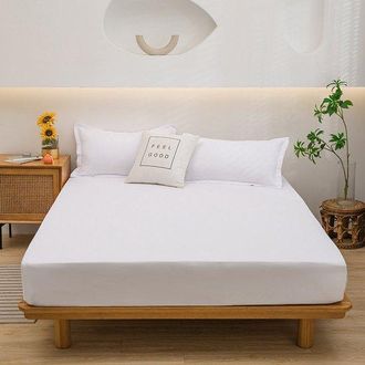 OEM S&aacute;bana Bajera Ajustable, 160 X 200 X 30 Cm, De Algod&oacute;n Puro Superfino, Apta Para Colchones De Hasta 30 Cm De Grosor, Color Verde Claro