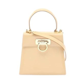 Ferragamo Pre-owned Handbags, female, Beige, Size: ONE SIZE Pre-owned Handbag