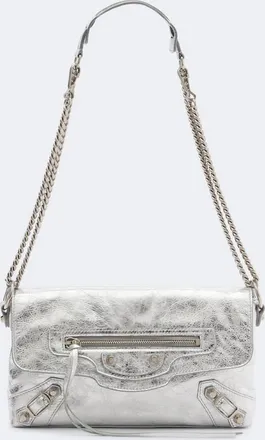 Balenciaga Le City metallic leather shoulder bag