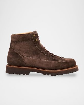 Brunello Cucinelli Men & apos;s Suede Urban Hiker Boots