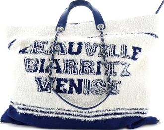 Chanel Venise Biarritz Shopping Terry Cloth Large tote bag - Blu