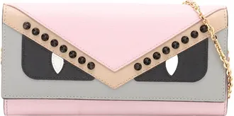 Fendi Pre-owned Fendi Studded Leather Monster Eyes Tube Wallet On Chain Ladies DYEM6ZLSXNAHSD28