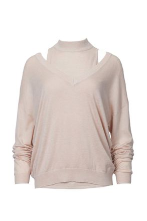 J.ING Niva Cutout Shoulder Sweater In Misty Rose