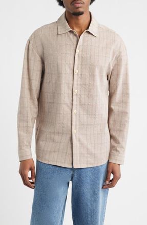 Krost Oversize Plaid Flannel Button-Up Shirt in Candied Ginger at Nordstrom, Size Xx-Large
