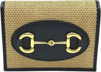 Gucci Pre-owned Wallets, female, Beige, Size: ONE SIZE Pre-owned Canvas wallets