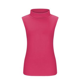 Generic Womens Turtle Neck T Shirt Blouse Top Tee Womens Fit Turtleneck Slim Shirt Sleeveless Solid Blouse for Outdoor Workout Basic Tee Xmas Gifts (Hot Pink,
