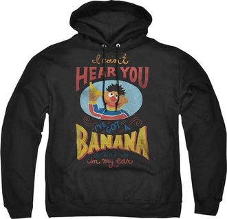 Gildan Sesame Street Ernie Banana In My Ear Adult Pull Over Hoodie