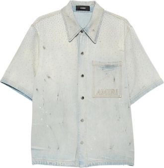 Amiri Crystal-embellished Logo-patch Shirt