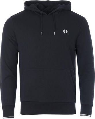 Fred Perry Mens Fred Perry Tipped Hooded Sweatshirt in Black