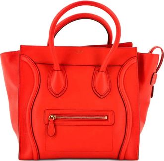 Celine Luggage Bag Grainy Leather Mini tote bag - Rood