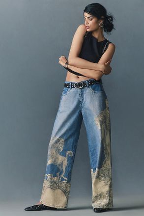 Pilcro Low-Rise Wide-Leg Jeans