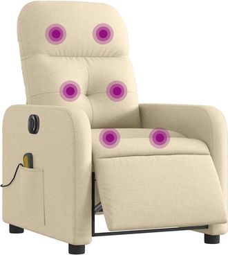 vidaXL Vidaxl - Sill&oacute;n Reclinable De Masaje El&eacute;ctrico Tela Color Crema