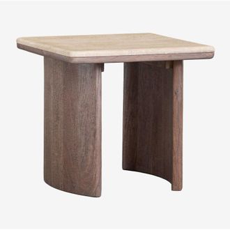 Sklum Sklum - Tavolino Casilda in travertino e legno di acacia