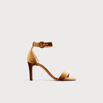 L.k. Bennett Womens Dora formal sandals, Bronze - Brown Velvet - Size UK 3