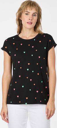 Ragwear Kurzarmshirt RAGWEAR DIONA PRINT, Damen, Gr. XXL, schwarz, Jersey, Obermaterial: 50% Baumwolle, 50% Modal, normal, Rundhals, Shirts Kurzarmshirt, Best