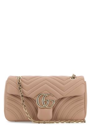 Gucci Powder Pink Nappa Leather Medium Gg Marmont Shoulder Bag