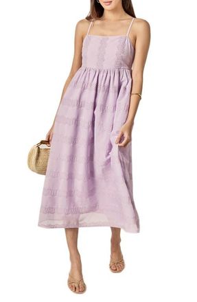 English Factory Embroidered Sleeveless Chiffon Midi Dress in Lilac at Nordstrom, Size X-Small