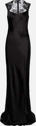 Alexander McQueen Lace-trimmed satin gown