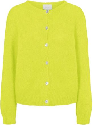 Americandreams Susan Alpaca Cardigan - Dames - Vesten - Geel - S - Wol - Truien & Vesten
