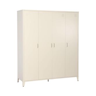 Sweeek Armario/vestidor industrial de metal 4 puertas, 10 estantes, 1 barra