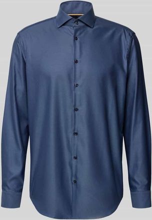Jake*s Regular Fit Businesshemd in Premiumqualität in Marine, Größe 39/40